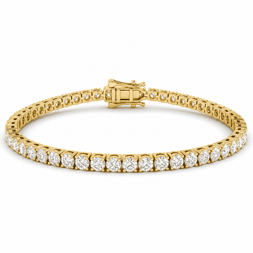 2.97ct 14K Yellow Gold Diamond Bracelet 7