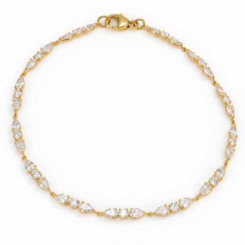 3.51ct 14K Yellow Gold Diamond Bracelet 7