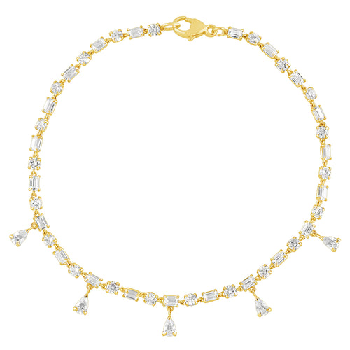 4.02ct 14K Yellow Gold Diamond Bracelet 7