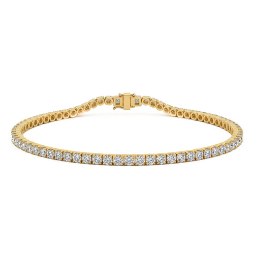 3.01ct 14K Yellow Gold Diamond Bracelet 7.25