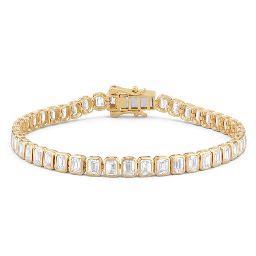 9.40ct 14K Yellow Gold Diamond Bracelet 7