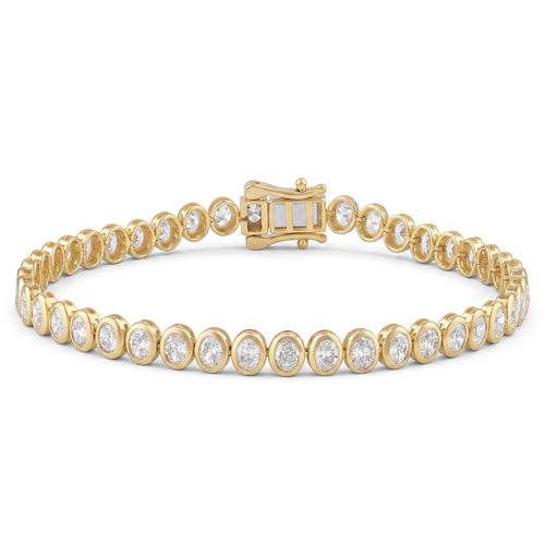 4.05ct 14K Yellow Gold Diamond Bracelet 7