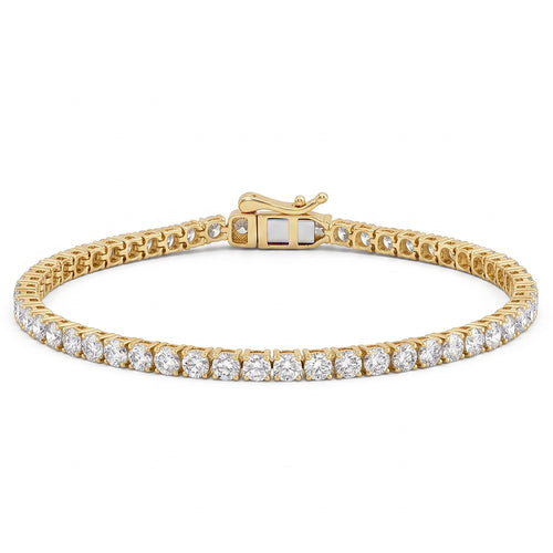 6.16ct 14K Yellow Gold Diamond Bracelet 7