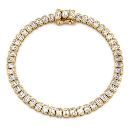 5.24ct 14K Yellow Gold Diamond Bracelet 7