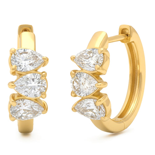 1.57ct 14K Yellow Gold Diamond Earrings