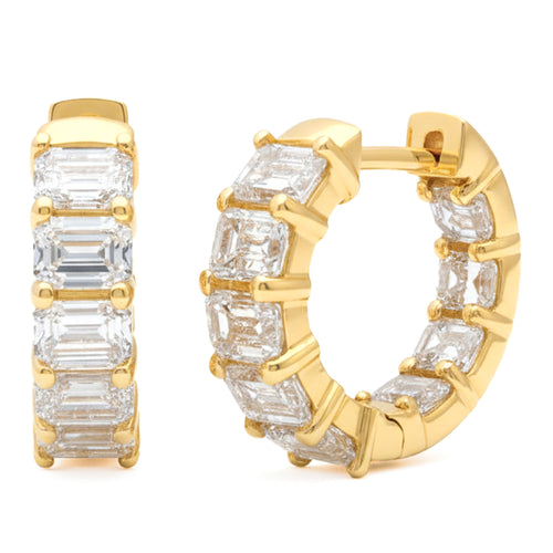 4.66ct 14K Yellow Gold Diamond Earrings