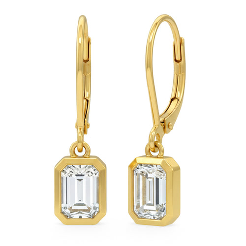 .96ct 14K Yellow Gold Diamond Earrings