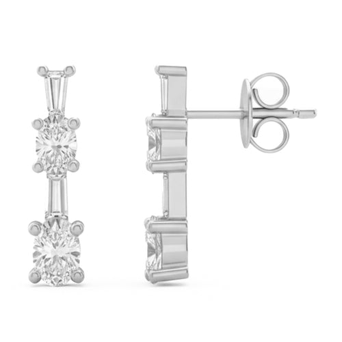 .61ct 14K White Gold Diamond Earrings