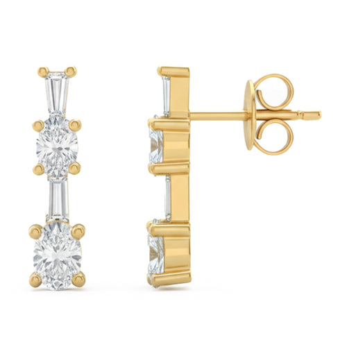 .61ct 14K Yellow Gold Diamond Earrings