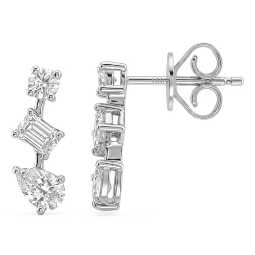 .98ct 14K White Gold Diamond Earrings