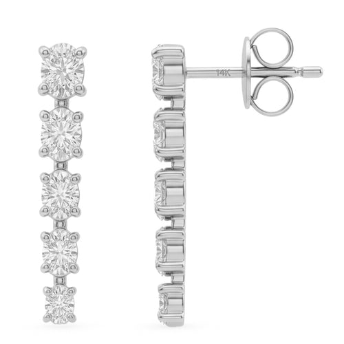 1.10ct 14K White Gold Diamond Earrings