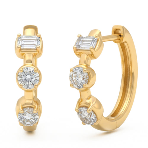 .93ct 14K Yellow Gold Diamond Earrings