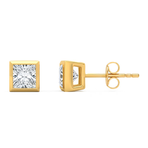 1ct 14K Yellow Gold Diamond Earrings