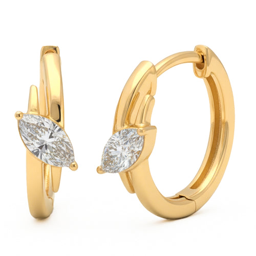 0.5ct 14K Yellow Gold Diamond Earrings