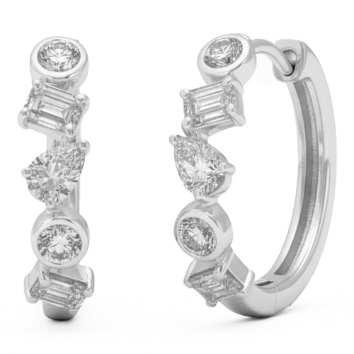 1ct 14K White Gold Diamond Earrings