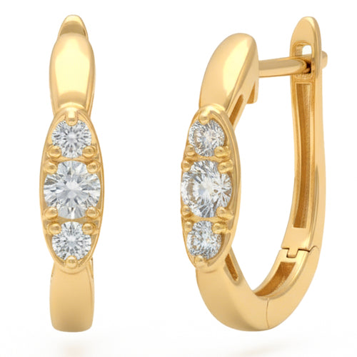 0.5ct 14K Yellow Gold Diamond Earrings