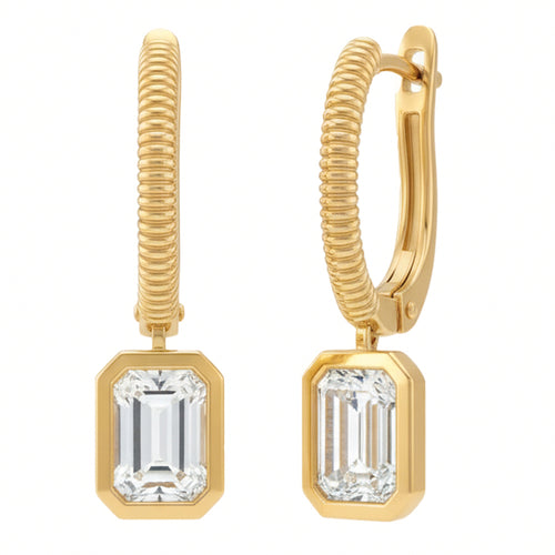 2.1ct 14K Yellow Gold Diamond Earrings