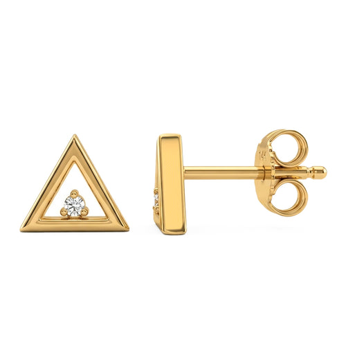0.02ct 14K Yellow Gold Diamond Earrings