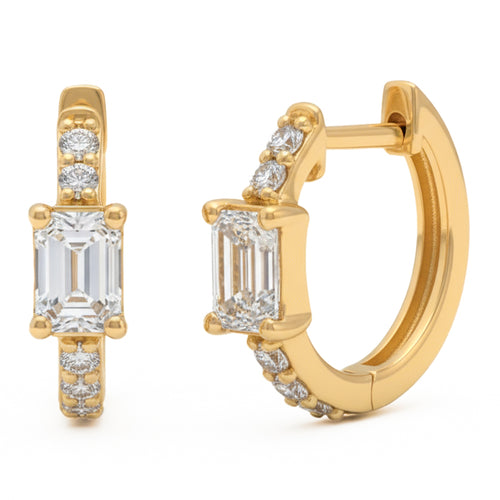 1ct 14K Yellow Gold Diamond Earrings