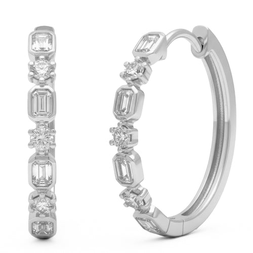 1ct 14K White Gold Diamond Earrings