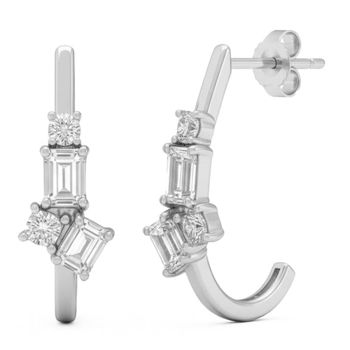 1ct 14K White Gold Diamond Earrings