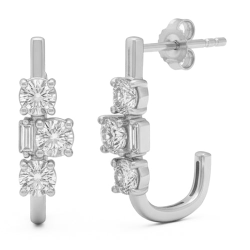 1ct 14K White Gold Diamond Earrings