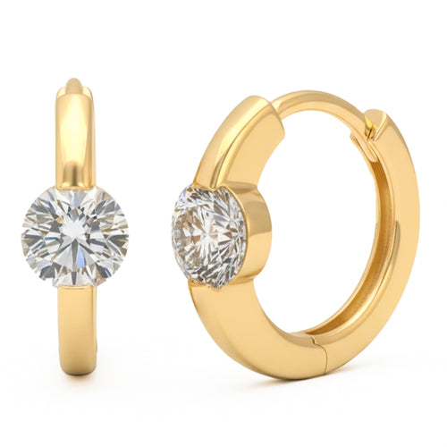 1.06ct 14K Yellow Gold Diamond Earrings