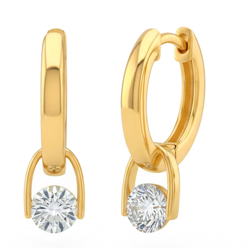 0.5ct 14K Yellow Gold Diamond Earrings