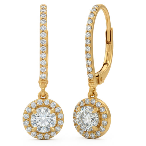 1.54ct 14K Yellow Gold Diamond Earrings