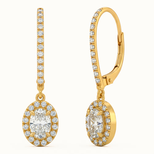 1.54ct 14K Yellow Gold Diamond Earrings