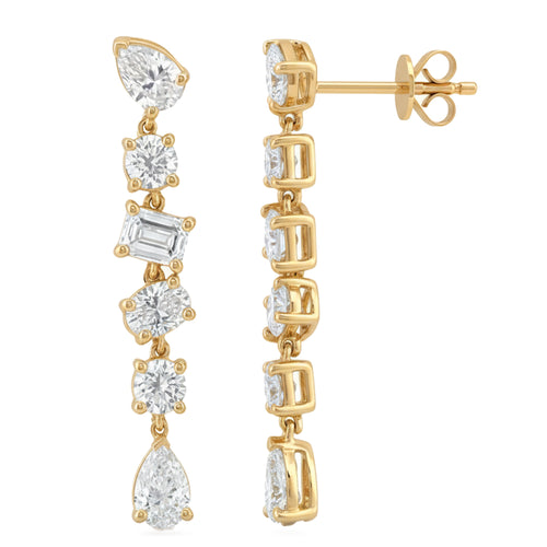 2ct 14K Yellow Gold Diamond Earrings