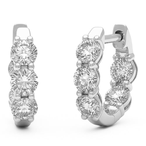 1ct 14K White Gold Diamond Earrings