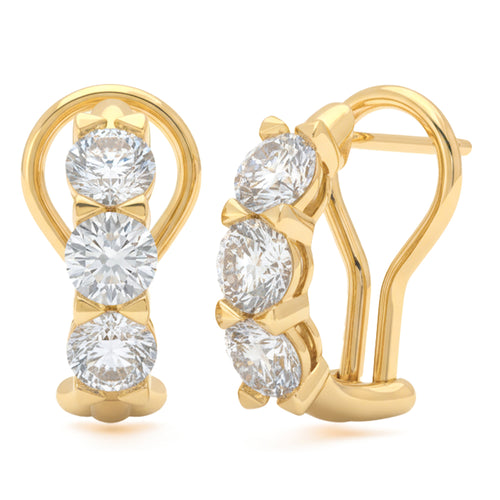 2.04ct 14K Yellow Gold Diamond Earrings