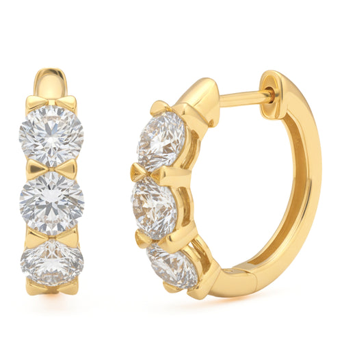 2.04ct 14K Yellow Gold Diamond Earrings