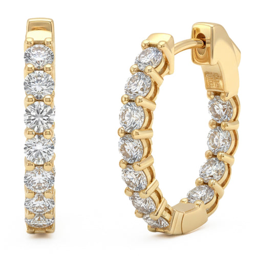 1.98ct 14K Yellow Gold Diamond Earrings