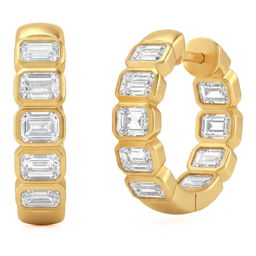 4.35ct 14K Yellow Gold Diamond Earrings