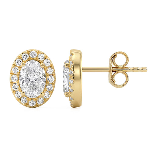 1.32ct 14K Yellow Gold Diamond Earrings