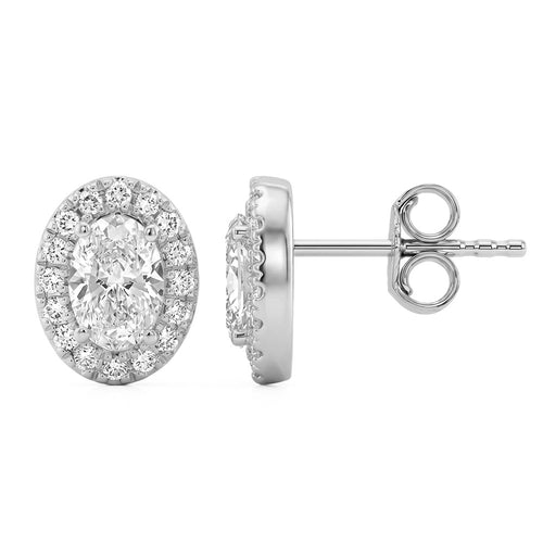 1.32ct 14K White Gold Diamond Earrings