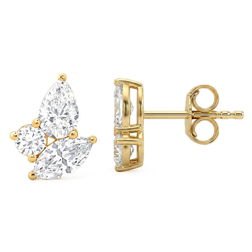 1.50ct 14K Yellow Gold Diamond Earrings