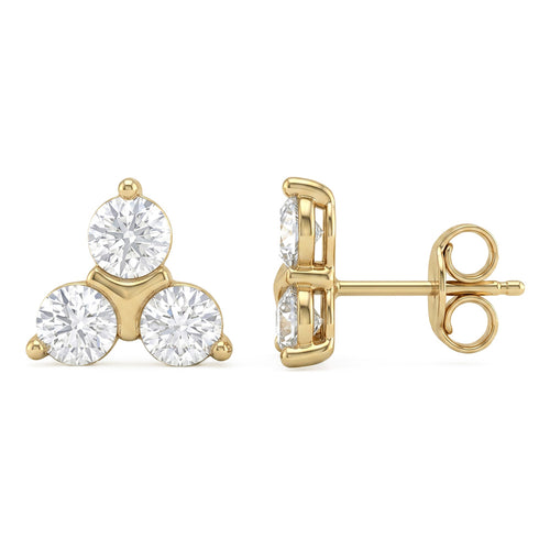 2.04ct 14K Yellow Gold Diamond Earrings