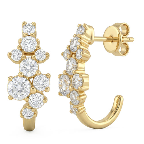 1.00ct 14K Yellow Gold Diamond Earrings