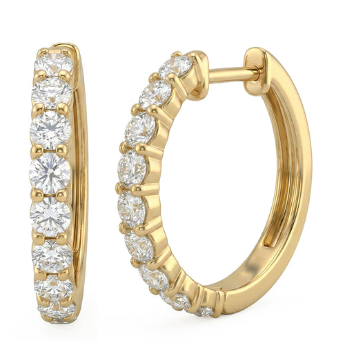 1.00ct 14K Yellow Gold Diamond Earrings
