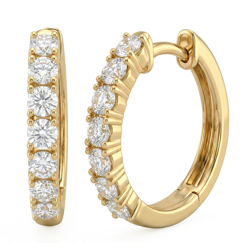 1.00ct 14K Yellow Gold Diamond Earrings