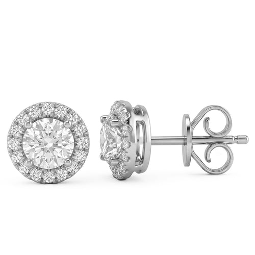 1.56ct 14K White Gold Diamond Earrings