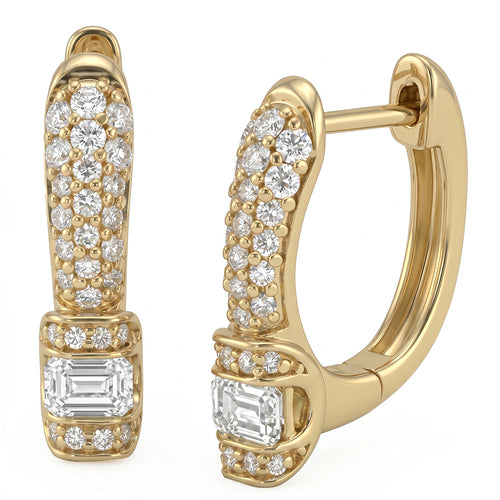 .65ct 14K Yellow Gold Diamond Earrings