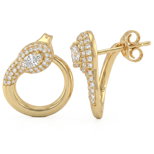 .99ct 14K Yellow Gold Diamond Earrings