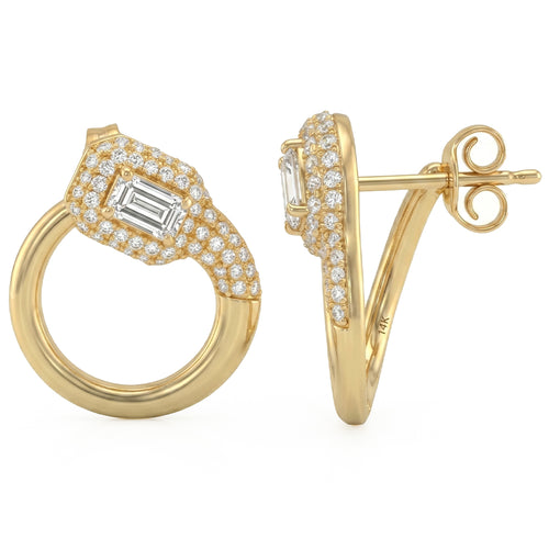 1.31ct 14K Yellow Gold Diamond Earrings