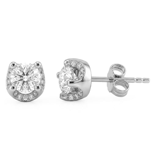 1.83ct 14K White Gold Diamond Earrings