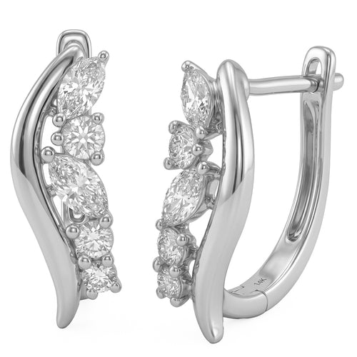1.00ct 14K White Gold Diamond Earrings