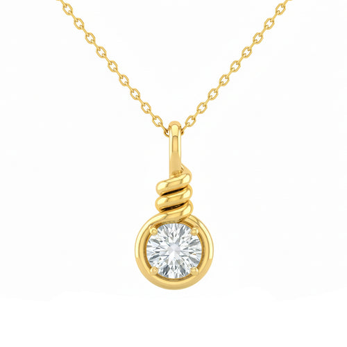 .95ct 14K Yellow Gold Diamond Necklace 18